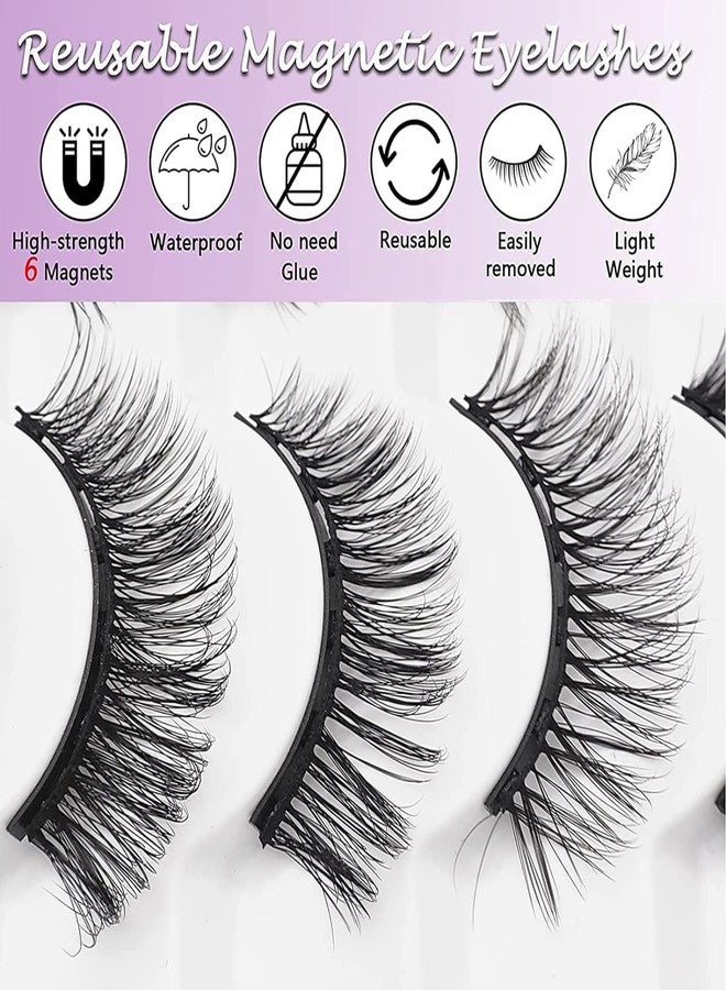 TMIELYBS Magnetic Eyelashes with Eyeliner Kit 7 Pairs, 3D Wispy Lashes Natural Look, 7 Styles Fluffy False Eyelashes Pack, by TMIELYBS - Image 5